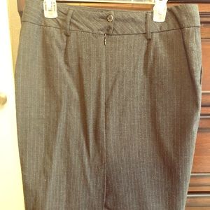Dark gray pinstripe dress skirt with pockets